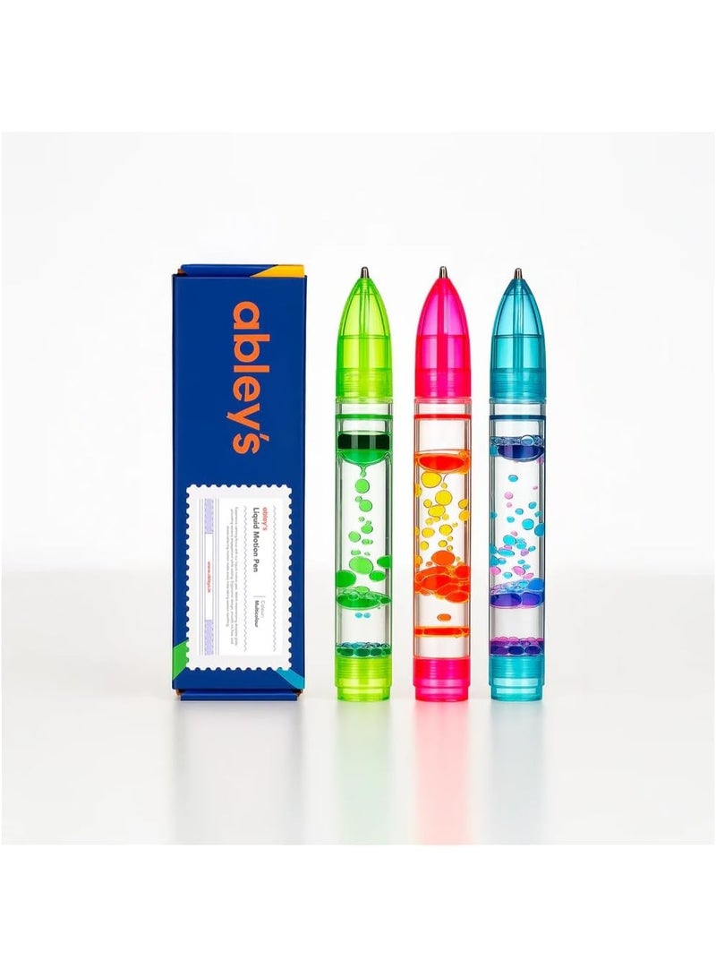 abley's Liquid Motion Sensory Pen, Therapeutic Tool for Autism, Visual Stimulation Fidget Toy with Floating Bubbles (Set of 1) - Image 5